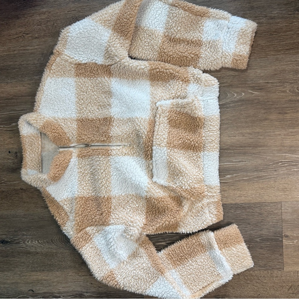 Cozy Checkered Sherpa Pullover